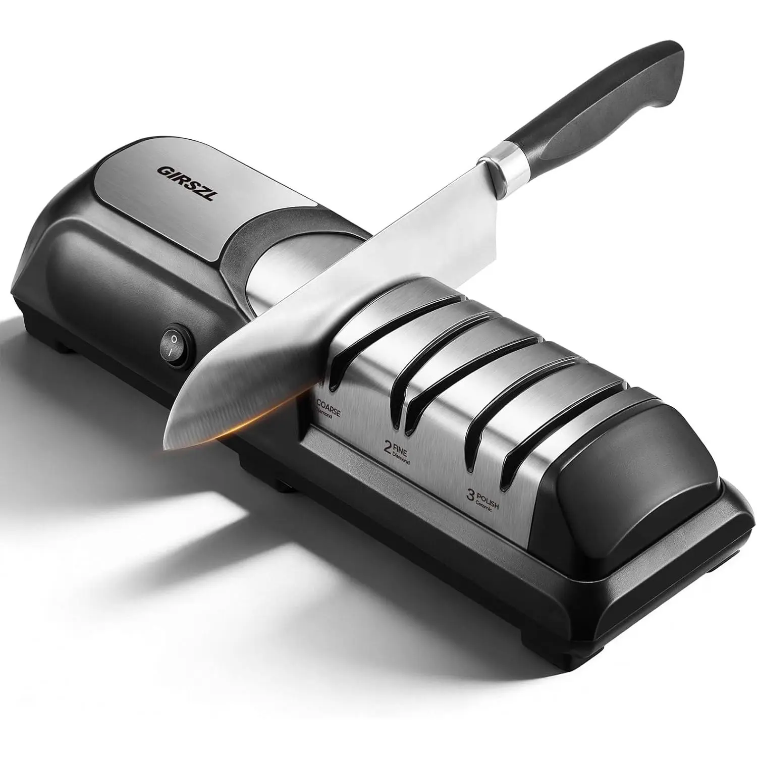 Professional Kitchen Electric Knife Sharpener - 3-Stage Diamond Abrasion Tool with 15° Precision Angle for Restoring, Polishing Chef Knives, KSA3CHS3A, TikTok Shop Back to School, 3-Stage Abrasives