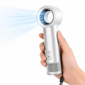 Space Player Bladeless Handheld Fan Portable, High Speed Turbo Airflow Mini Fan with Powerful Brushless Motor, Rechargeable Battery,Digital Display USB-C Personal Cooling Fan for Travel Outdoor Office