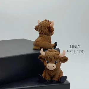 Highland Cow Desktop Decoration Figurine, Farmhouse Decor, Rustic Design, Durable Plastic, Perfect for Home Office Birthday Christmas Halloween Easter Thanksgiving