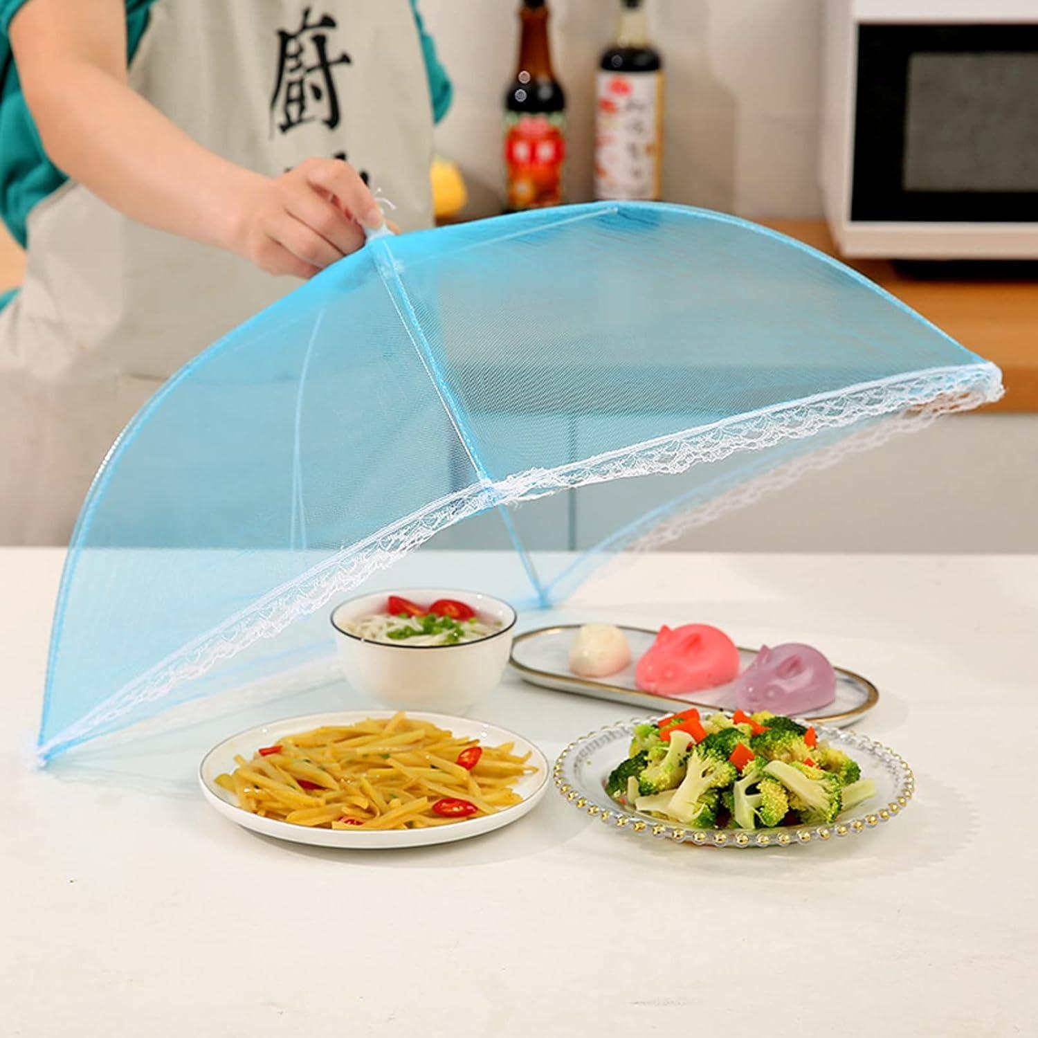 6 Pack Colored Mesh Food Cover Tents by Winknowl, Reusable and Collapsible Large 17" Pop-Up Food Net Protector Umbrella for BBQ, Picnics, Parties, Outdoor 6 Pack Colored Mesh Food Cover Tents by Winknowl, Reusable and Collapsible Large 17" Pop-Up Food Net Protector Umbrella for BBQ, Picnics, Parties, Outdoor