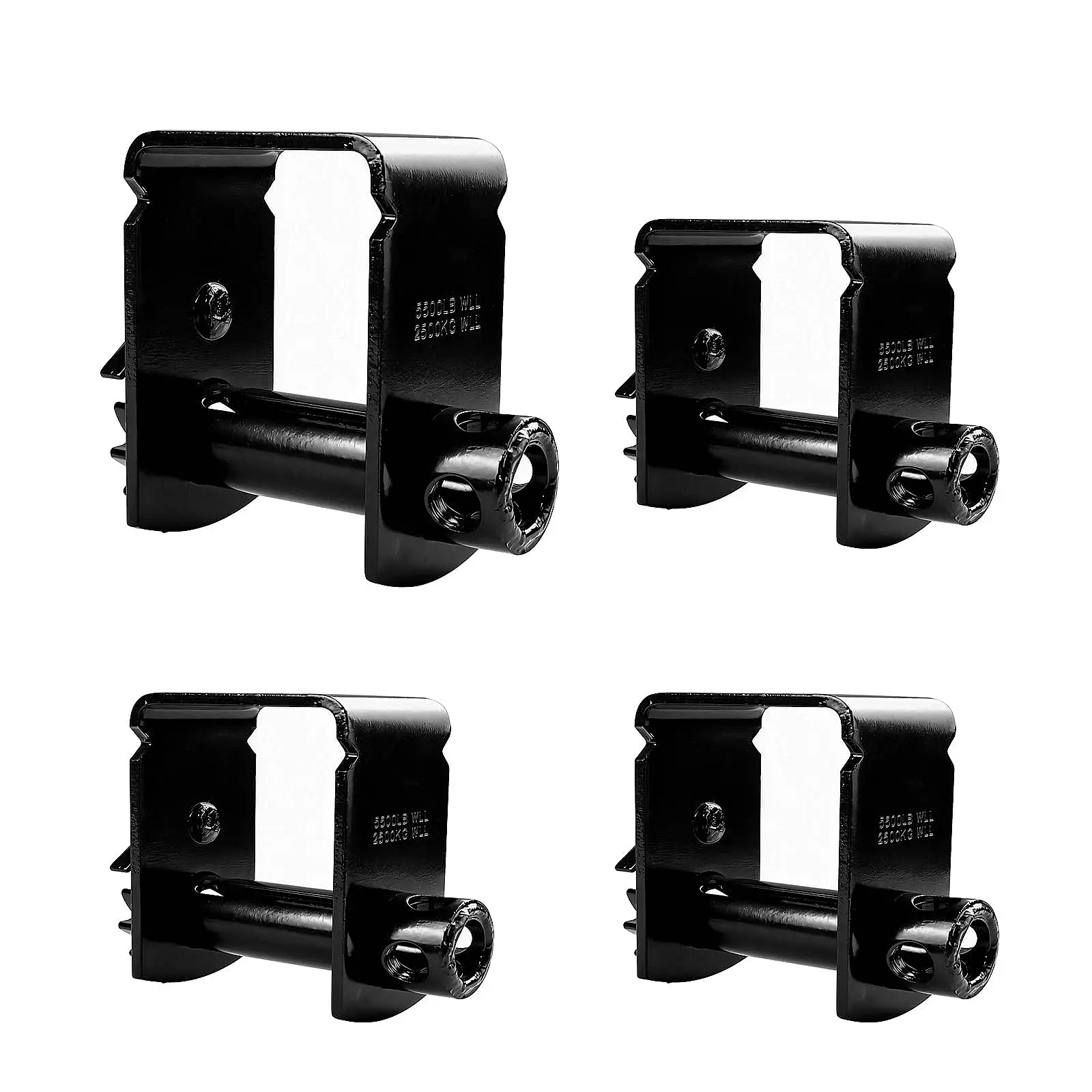 4-Pack Metal Steel Sliding Trailer Winch Vehicle Parts for Flatbed Trailer - 5,500 LBS Working Load Limit, 4-in Strap Compatibility, Cargo Tension Lock Control, Deep Profile, Quick Mount (Father's Day Gift Option)