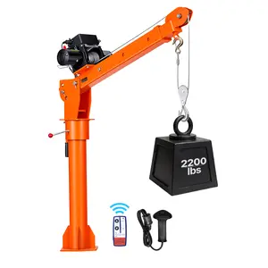 【Super Brand Day】VEVOR Electric Truck Crane, 2200 lbs Pickup Truck Crane with 12V 6000 lbs Electric Winch, 360° Rotating Telescopic Boom, Premium Galvanized Steel, Foldable Pickup Bed Jib for Machine Lumber Lifting,DEALS FOR YOU