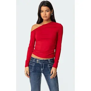 Edikted Women's Ronnie Asymmetric Long Sleeve Top