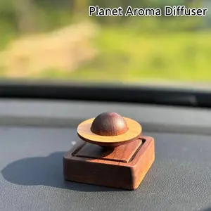 Planet Aroma Diffuser Wooden 3D Design Essential Oil Diffuser for Home Office Car Yoga Spa Desktop Decoration Christmas Gift Wellness US