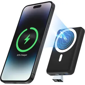 for Magsafe  Pack, 10000mAh Magnetic Power Bank with Type-C Cable LED Display 22.5W PD Fast Charging Wireless Portable Charger for iPhone 16/15/14/13/12 Series-Black