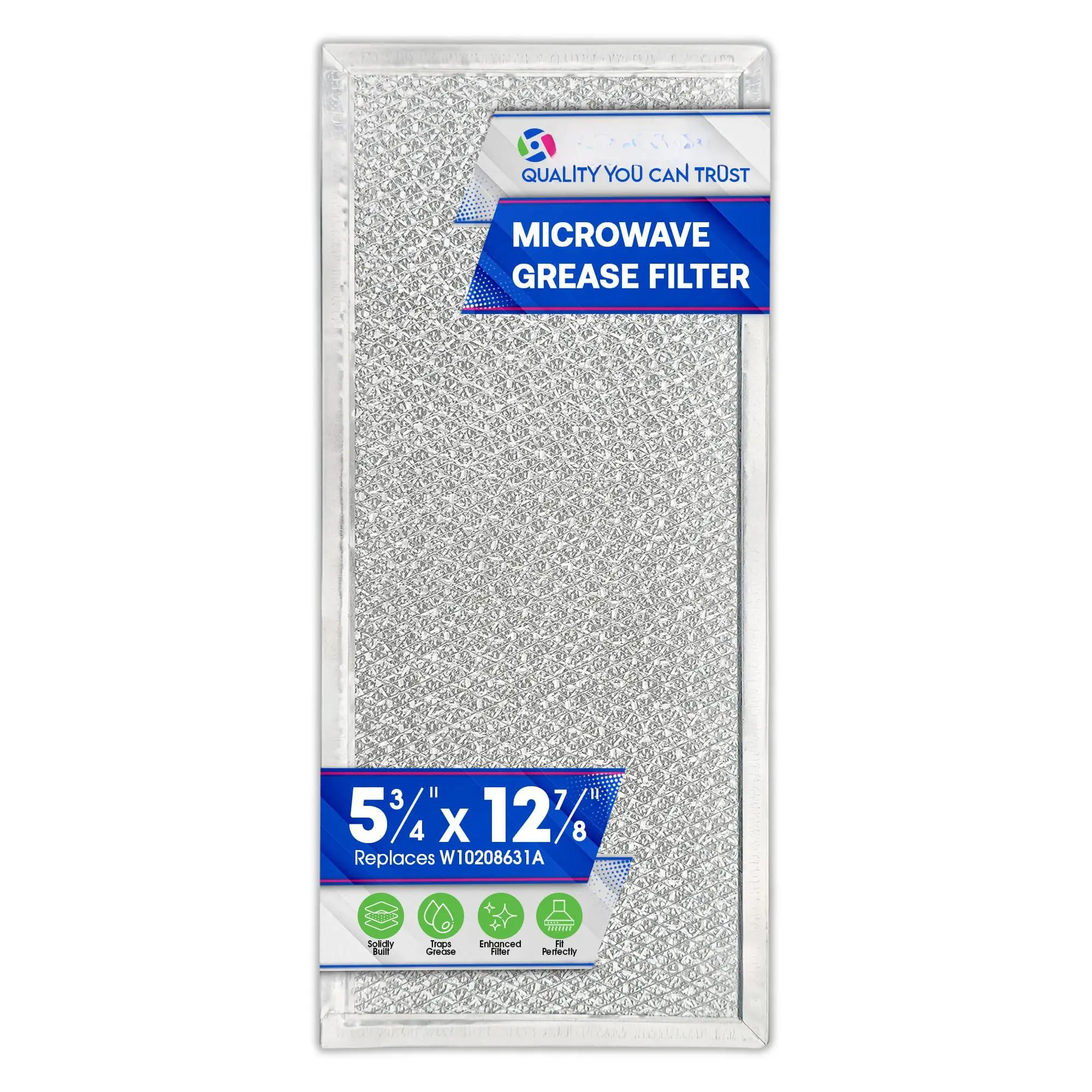 Microwave Filter Replacement 5.78" X 12.91" Fits W10208631a Whirlpool - Aluminum Mesh Screen Grease Filters Freshens And Kitchen Air In Over The Range Oven Vent Fan (1-pack)
