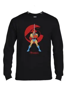 ThunderCats Lion-O Sword & Logo Long Sleeve T-Shirt for Men – Black Graphic Tee