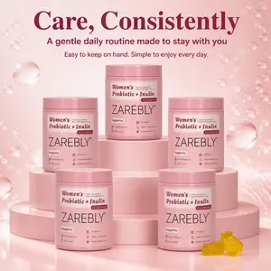 ZAREBLY Her Juicy Feminine Probiotics Gummies- anPrebiotics&Lactobacillus Probiotic Blend for Women’s pH Balance and Dryness - Hawaiian Pineapple Gummies 60 Count probiotics women balancing