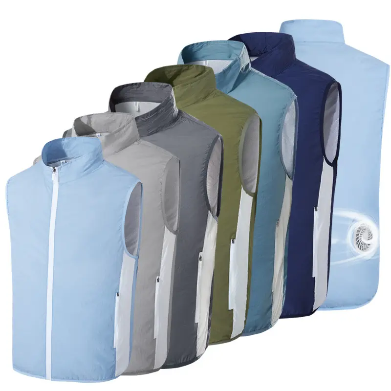 Summer explosion cooling vest air conditioner clothing charging fan clothing cooling heatstroke outdoor ice vest work clothes Menswear Breathable Tops Wrinkle tactical accessories ironclad