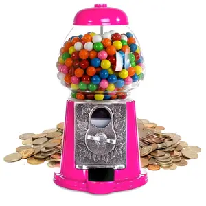 Gumball Machine  11"in - Heavy Duty Metal with Glass - Christmas Antique Style Bubble Gum Machine - Coin Operated  Bank for USA Coins - Candy Dispenser