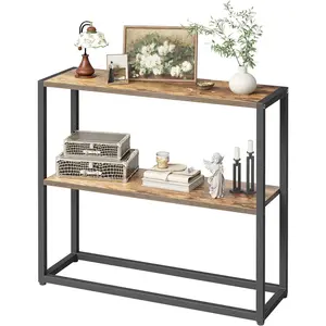 Small Entryway Table, 29.5" Narrow Console Table with Shelves, Sofa Table, Couch Table, Side Table, Entry Table for Hallway, Living Room, Small Space, Rustic