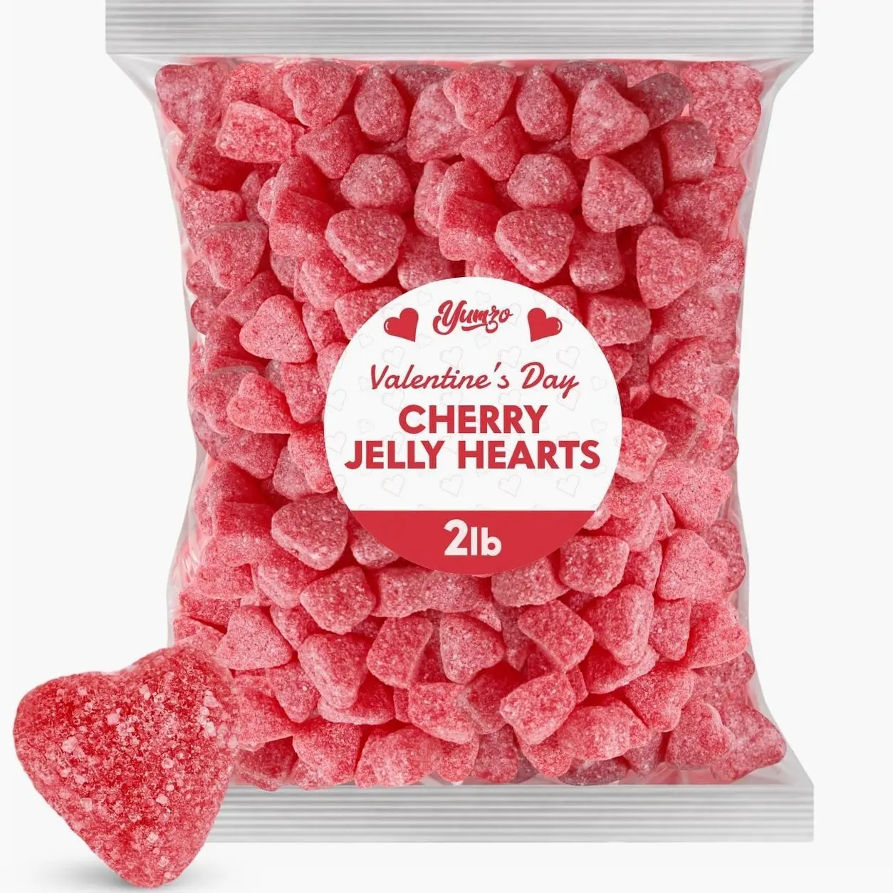 Valentine Cherry Jelly Hearts Candy, 2lbs Pack of Valentine's Day Candy Bulk, Ideal Valentine’s Day Gummy Candy for Parties, Classroom Exchanges and Gift Bags, Perfect for Sharing with Loved Ones