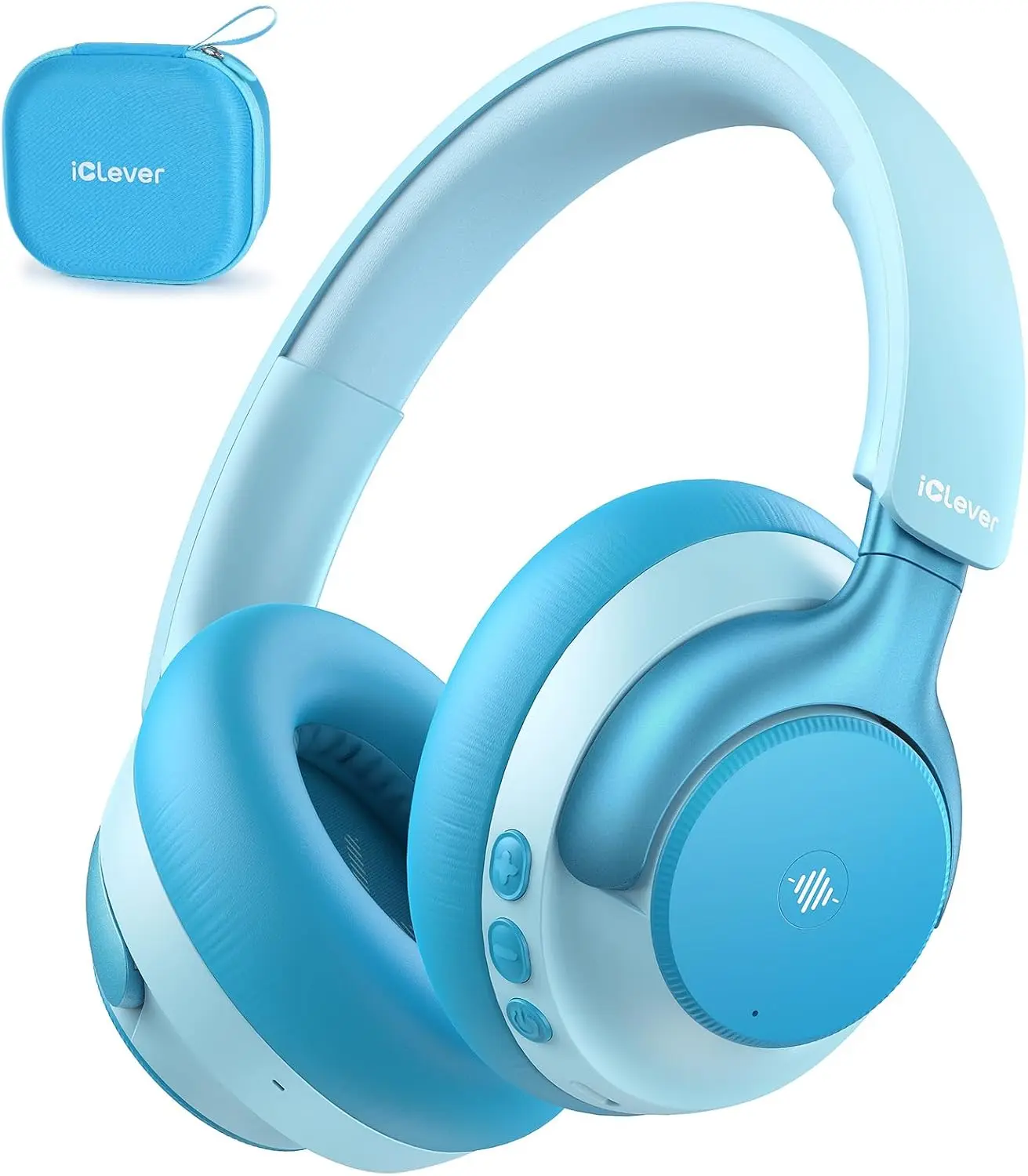 iClever Q950 Hearing Care Certified Noise Cancelling Headphones for Kids SafeSound Tech 3.0, TÜV Certified, Red Dot Award Winner, 60H Playtime, Storage Case for Travel