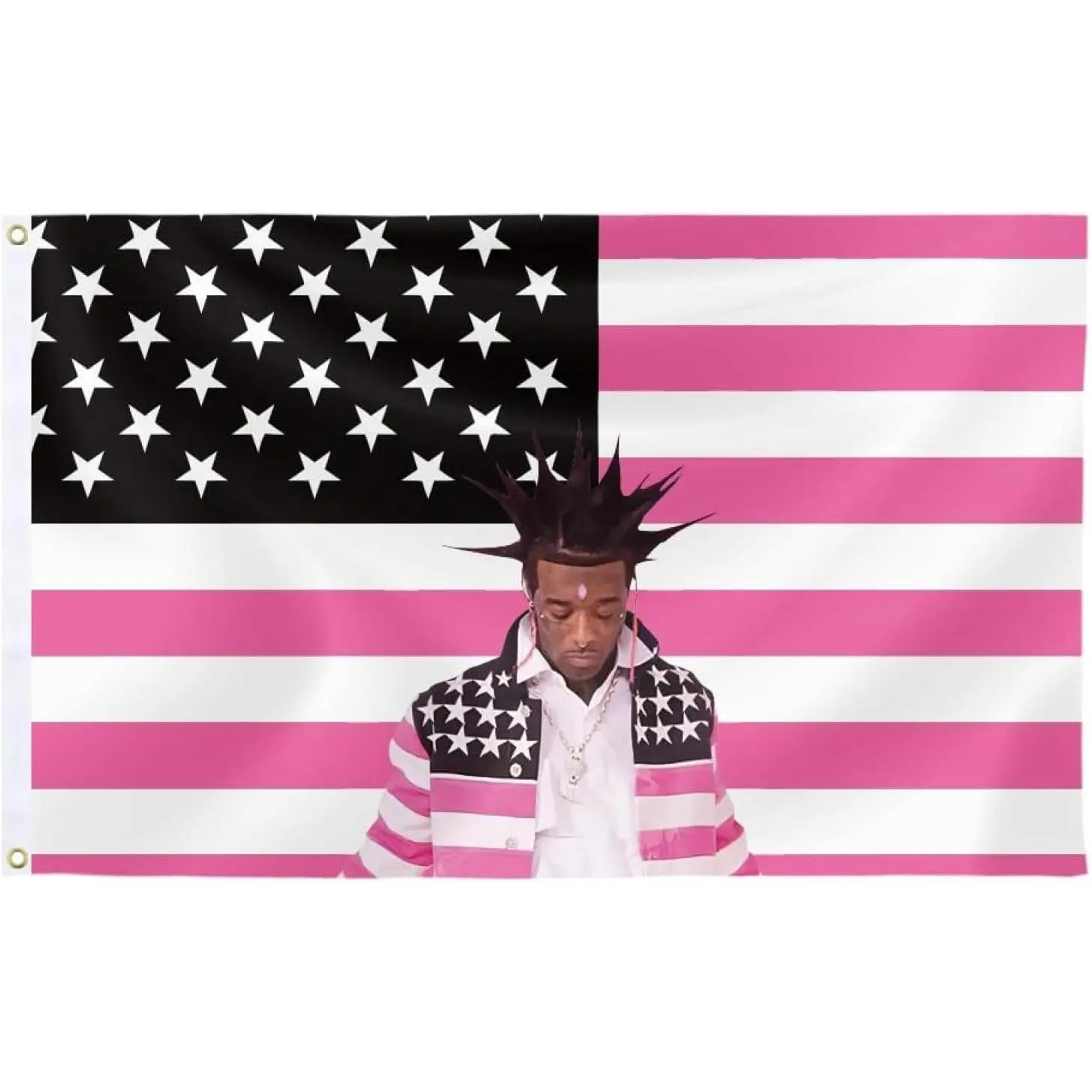 United States Flag Tapestry Pink Flag Lil Rapper Uzi Flag Music Album Cover Lightweight Print Home Wall Decor Bedroom Living Room College Dormitory cheap stuff for your room tapestry Poster Decoration