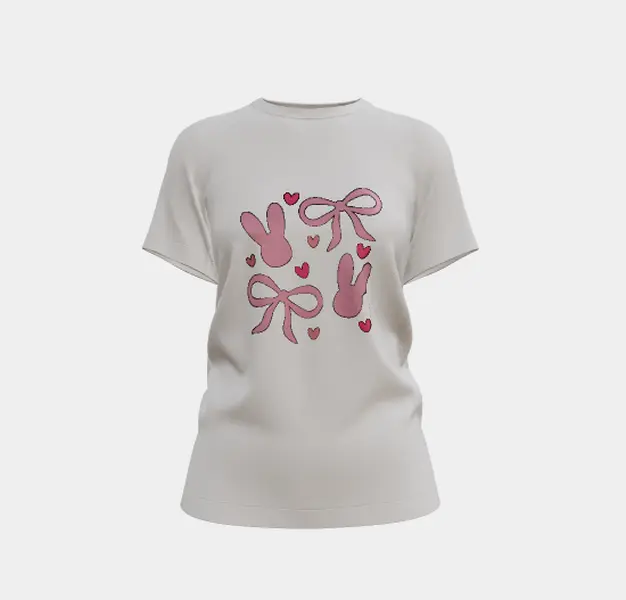 Easter Pink Bow Womens Tshirt
