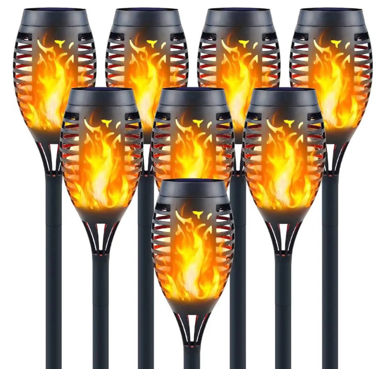 Solar Flame Torch Decor, 8 Pack Waterproof Garden Decorative Statues for Yard Patio Landscape