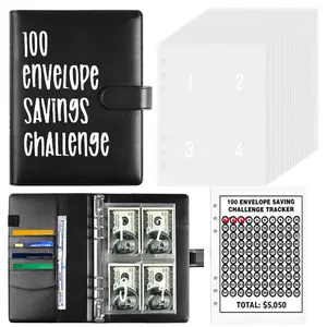 100 Envelopes Money Saving Challenge, Easy and Fun Way to Save $5,050, A5 Budget Binder Savings Challenge Book, Savings Challenges Budget Book Binder,Budget Planner Book for Saving Money