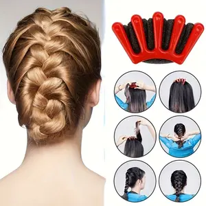 1-piece set of DIY sponge hairstyling tools, quick braiding device, hairstylist’s curling wrench accessory, suitable for women, girls, and wedding hairstyling with intricate braiding techniques.