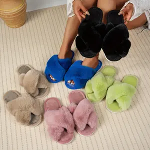 Cross Plush Open-Toe Slippers, featuring luxurious softness and dopamine colors, are the perfect blend of fashion and comfort for both home and streetwear!