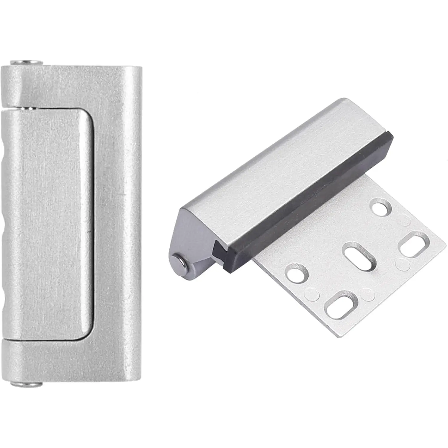 1 Pack Home Security Door Lock, Childproof Door Reinforcement Lock, Supports up to 800 lbs, for Inward Swinging Doors, Nighttime Kids Safety Metal Flip Lock Deadbolt Latch (Silver)