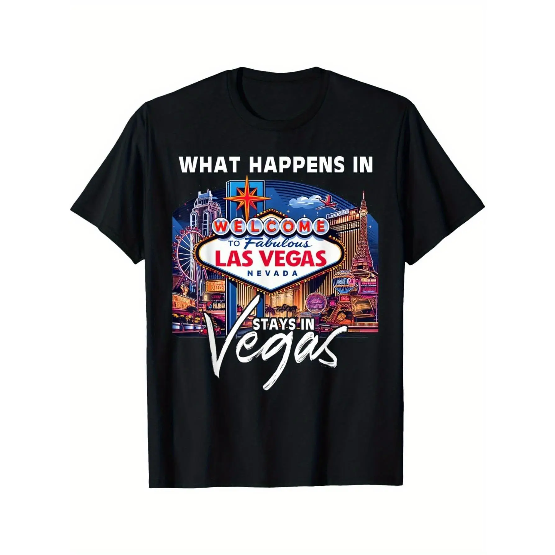 Men's Welcome to Fabulous Las Vegas T-Shirt - Icon unisex soft cotton short sleeve t shirt, vintage graphic casual tee for men women teens, perfect birthday holiday gift for camping travel gym daily street casual wear