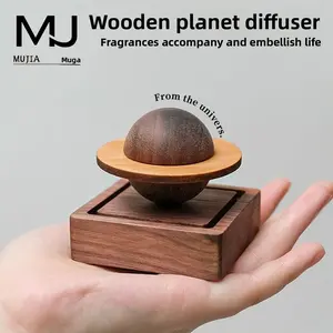 Black Walnut Small Planet Creative Diffuser Indoor Car Ornament Diffuser Wood Handmade Wooden Essential Oil Diffuser