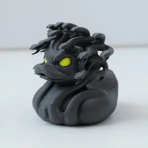 Mythical Medusa Duck Figurine, PVC Duck Statue with Glowing Eyes, Luminous Resin Ducks, Resin Figure, Fun Collectible Decoration for Indoor Outdoor Holiday Display, Prop Styling and Home Accent, Perfect for Easter Thanksgiving Gifts and Party Decor