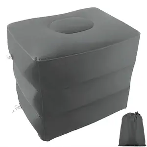 PVC Flight Sleeping Footrest Pillow Resting Pillow On Airplane Car Bus Pillow Inflatable Sleep Cushion Travel Foot Rest Pillow Foot Pad