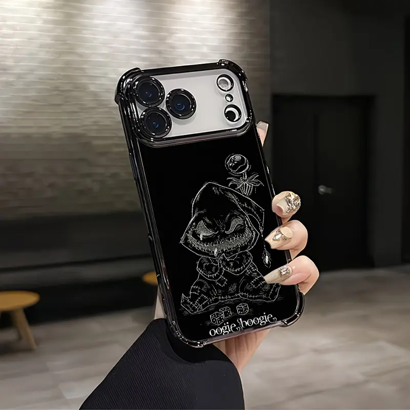 The Nightmare Before Christmas Oogie Boogie Custom Aesthetic Pattern Smartphone Case, Soft Silicon TPU Shockproof Protection for iPhone 17/16/15/14/13/12 Plus Pro Max Ultra & Samsung 22/23/24/25 Handheld Devices, Vintage Fashion Cover