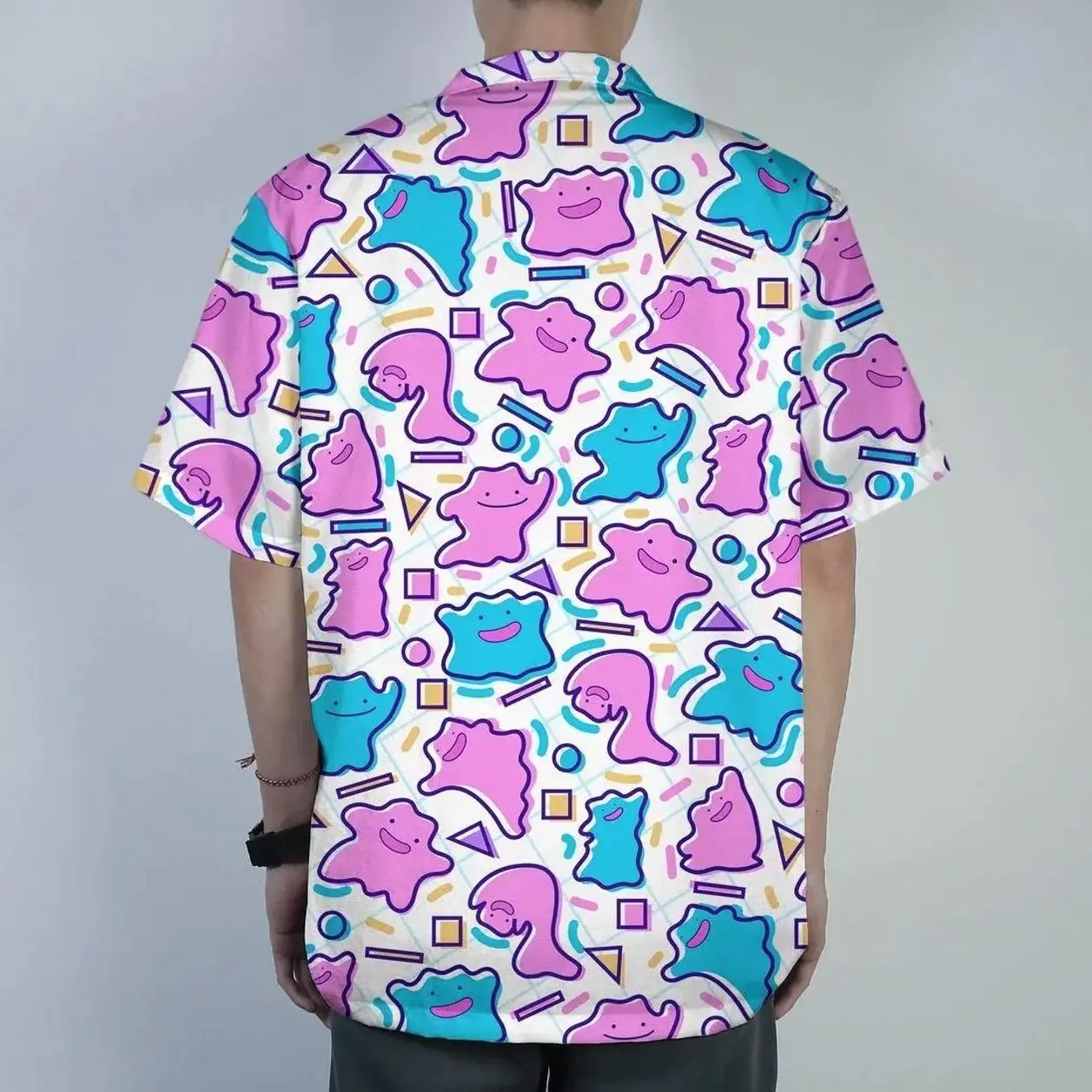 Ditto Hawaiian Shirt Tropical Button Up Shirt Cute Summer Beach Short Matching Set Unisex Outfit Ditto Shirt Gifts