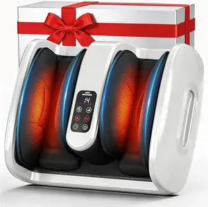 Foot Massager with Heat, 2026 upgraded Foot Massage Plantar Fasciitis & Neuropathy Relief, Deep Kneading Shiatsu for Feet-Calf-Arm-Ankle Relaxation at Home/Office, Ideal for Women & Men-White Multi-Functional