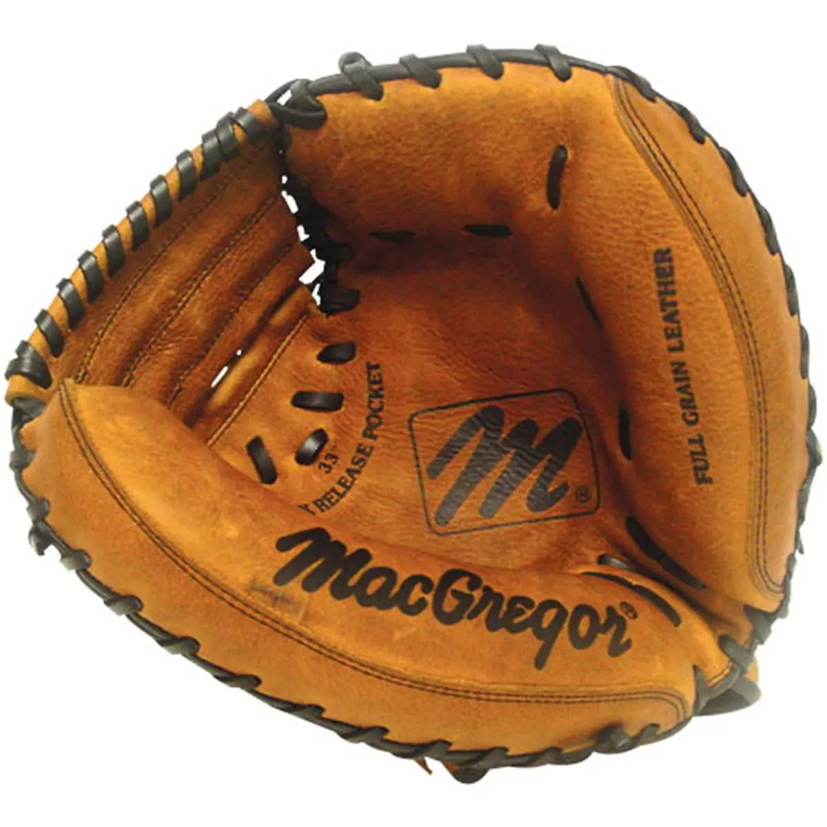 MAC Varsity Series Adult Baseball Catcher's Mitt - Sport Baseball Equipment, High-Grade Pre-Oiled Leather, 33.5 in High Grade Construction, Large 33-1/2" Pattern, Exclusive MLB Design, Right Hand Throw, Baseballequipment, 33.5 Inches, Exclusive Major Leag