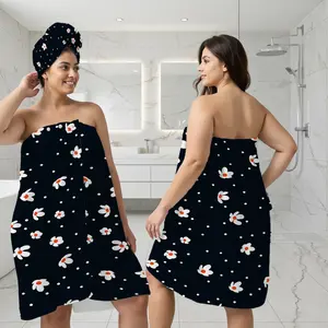 1pc/2pcs Dry Hair Cap and Bathrobe Set, Soft Quick-Dry Microfiber, Essential for Women, Spa and Pool, Travel Gift, Wearable Bath Towel