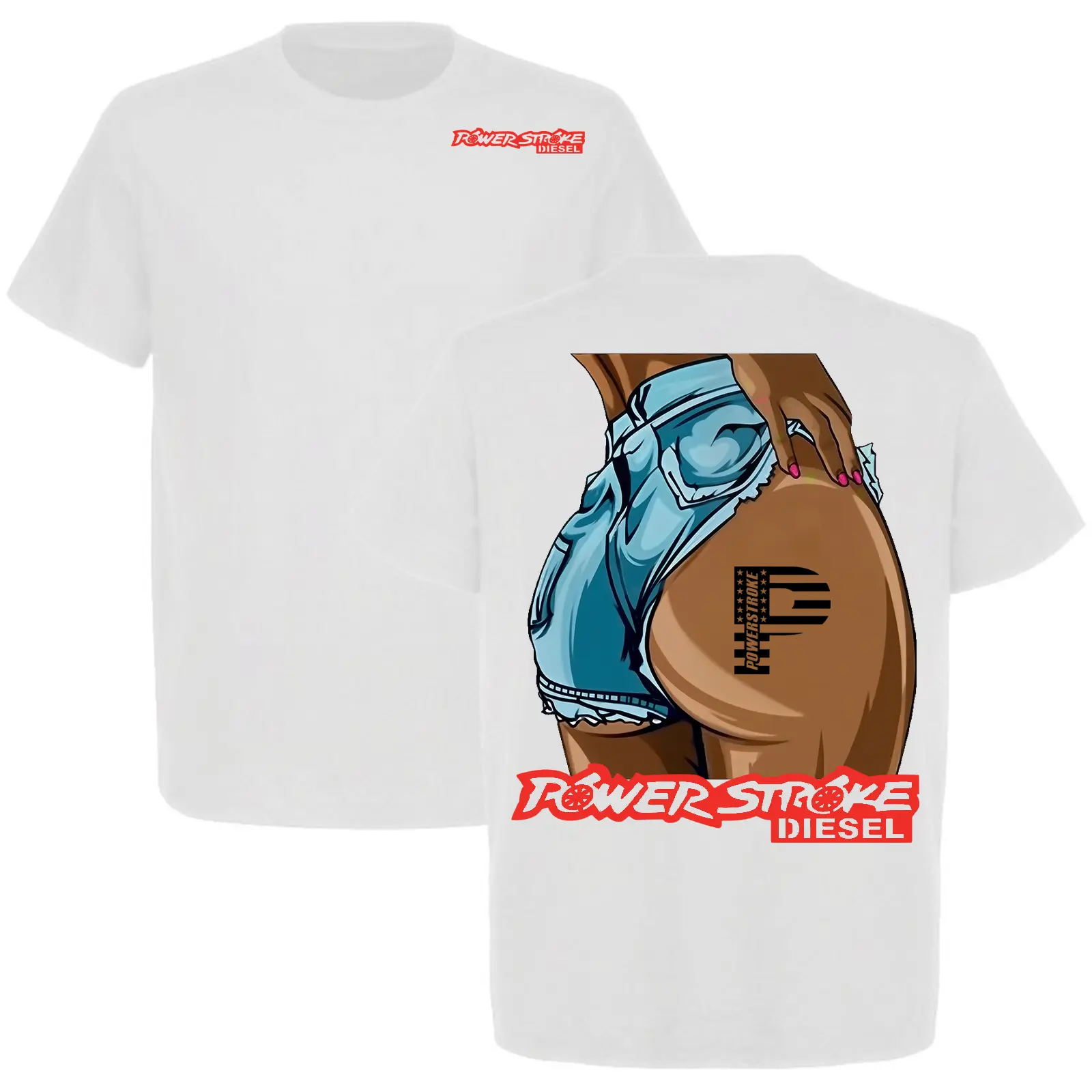 2025 Powerstroke Diesel Engine Lifestyle 2 Sided T-shirt, Car Parts Shirt, Perfect For Truck & Car Enthusiast, Full Size, Full Color