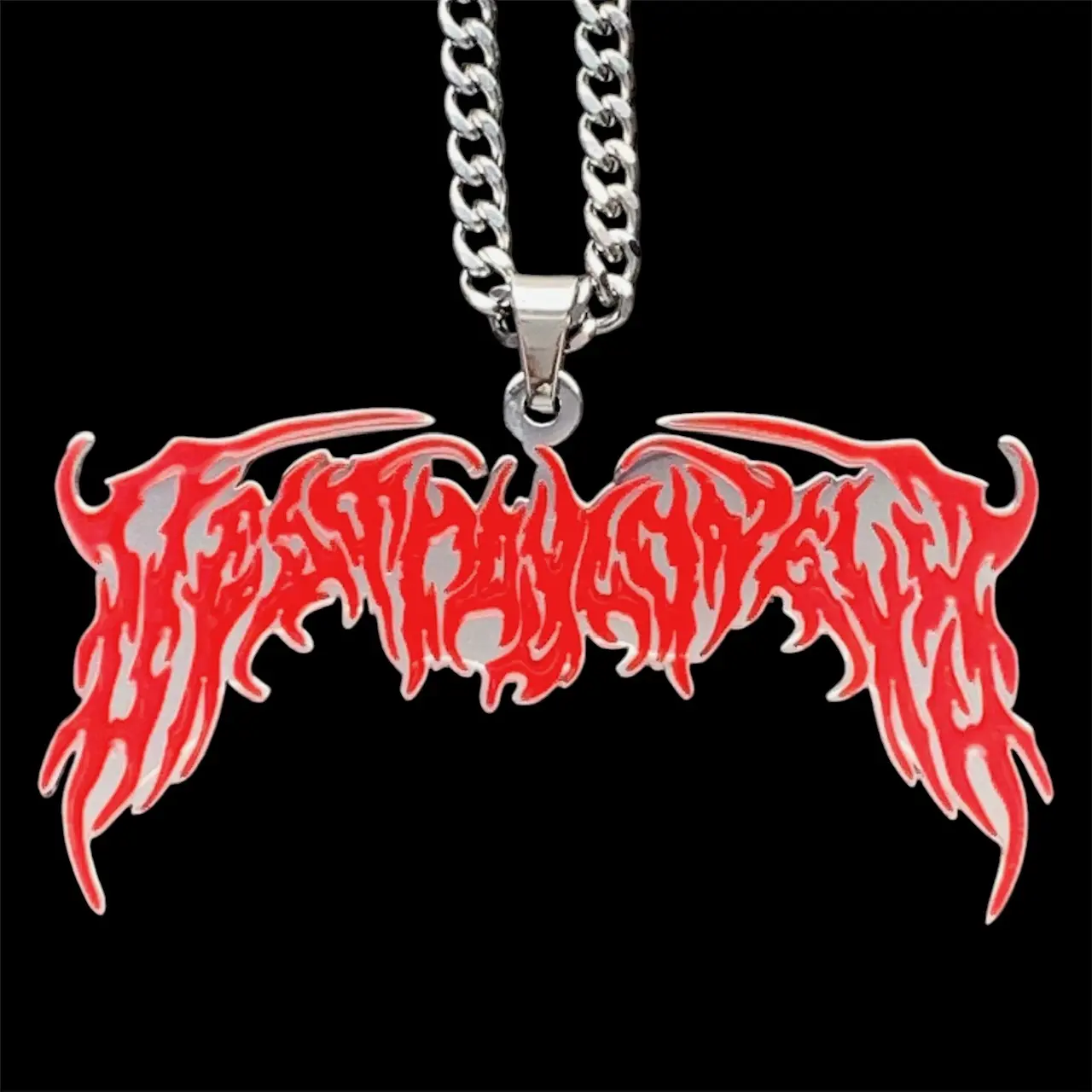 Red Destroy Lonely Necklace 2" Mirror Polished Opium Pendant Stainless Steel Hypoallergenic Chain Free Gift Included