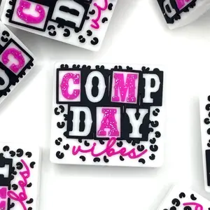 1pc Comp Day Vibes Silicone Focal Beads - ECB Custom Beading for Competitions Athletes Spirits DIY Supplies Beading
