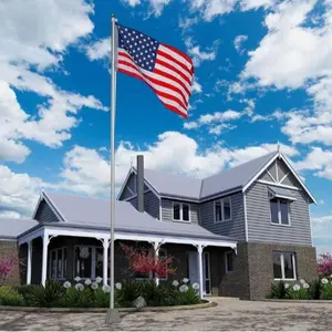 30ft Upgraded Aluminum Sectional Flag Pole US Flag Top Ball Flagpole Kit Banners