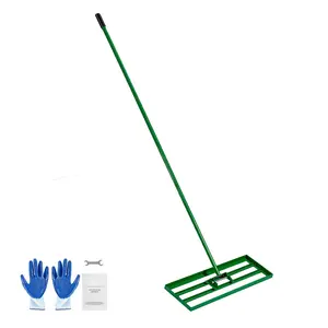 Lawn Leveling Rake, 30-Inch By 10-Inch Leveling Tool, Heavy-Duty Lawn Leveler With 78-Inch Steel Extended Handle, Yard Smoothing Rake For Garden, Golf Lawn, Farm, Turf Grading And Uneven Ground Repair, Durable Garden Tools