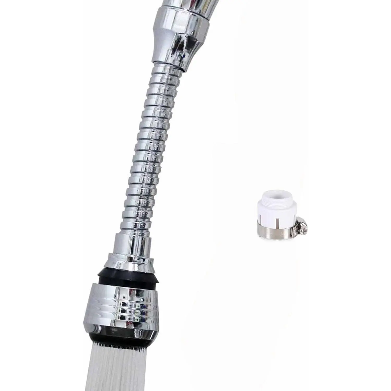 1/2PCS Kitchen Faucet Extender - Faucet Rinsing Attachment for Kitchen Taps, 360-Degree Swivel Splash-Proof Hose, Universal Fit, Flexible Pipe, Jet or Spray Mode, Easy Installation, Enhances Water Reach for Bathrooms, Shaving Legs