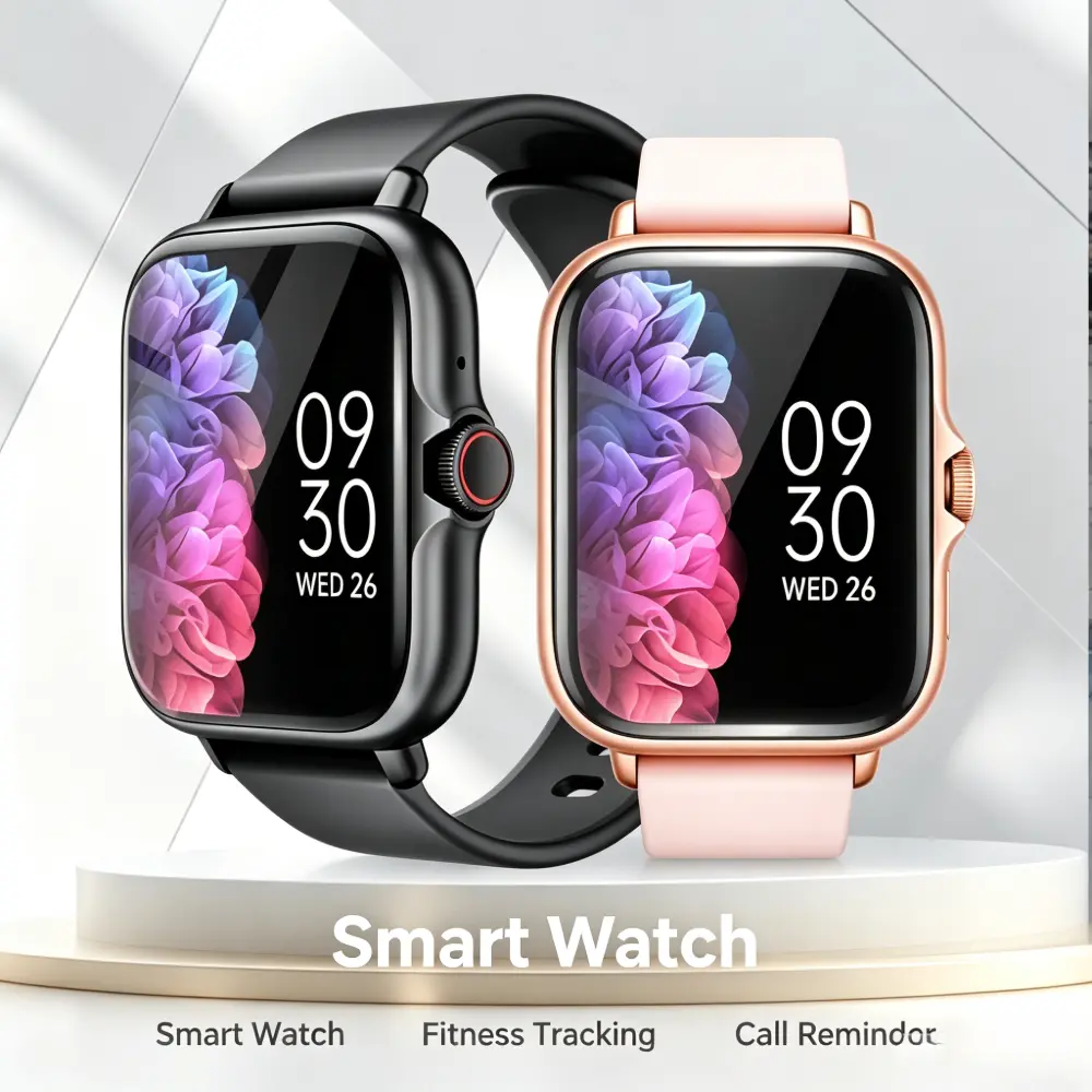 1.83'' Waterproof Wearable Smart Watch with Call Answering, Message Alerts, Sleep Monitoring, and Sports Pedometer for iPhone & Android