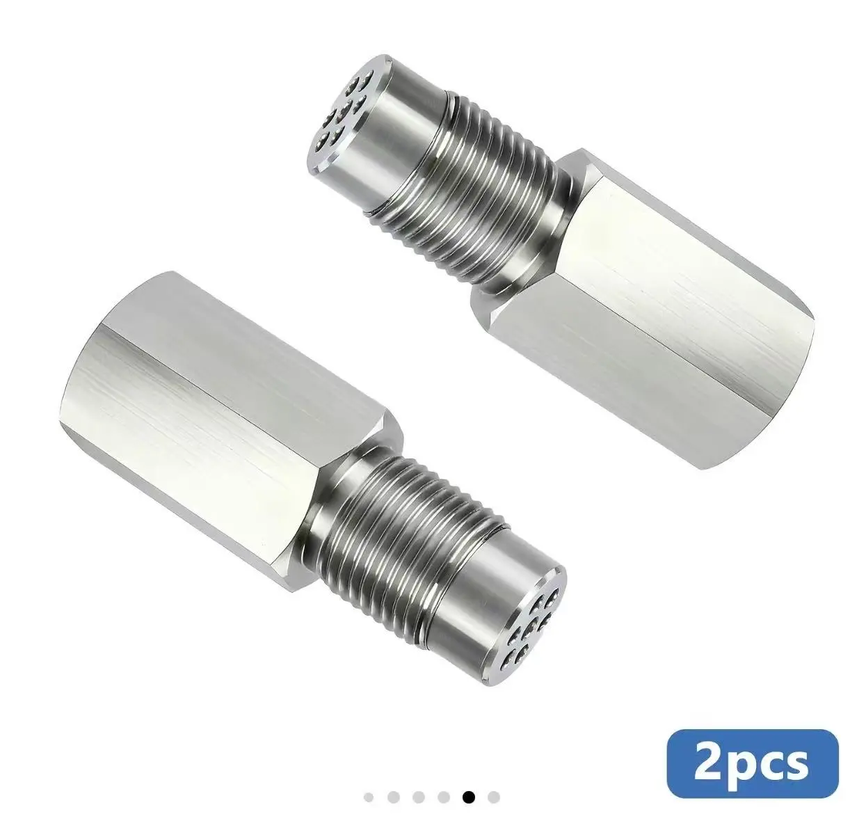 2pcs M18×1.5 Threaded Extension Adapter Pipe Parts, Stainless Steel Precision-Machined, Leakproof Seal, Corrosion-Resistant, Multi-Hole Buffer, Rotatable Head, Compatible with Pressure Sensors, Pressure Trans & Mechanical Hardware