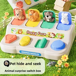 Peekaboo Mechanism Box Cognitive Training Finger Dexterity Interactive Pop-Up Switch Box Safe Early Learning Storage Box Learning Materials Household Creative Gadget for Daily Life Scene Play