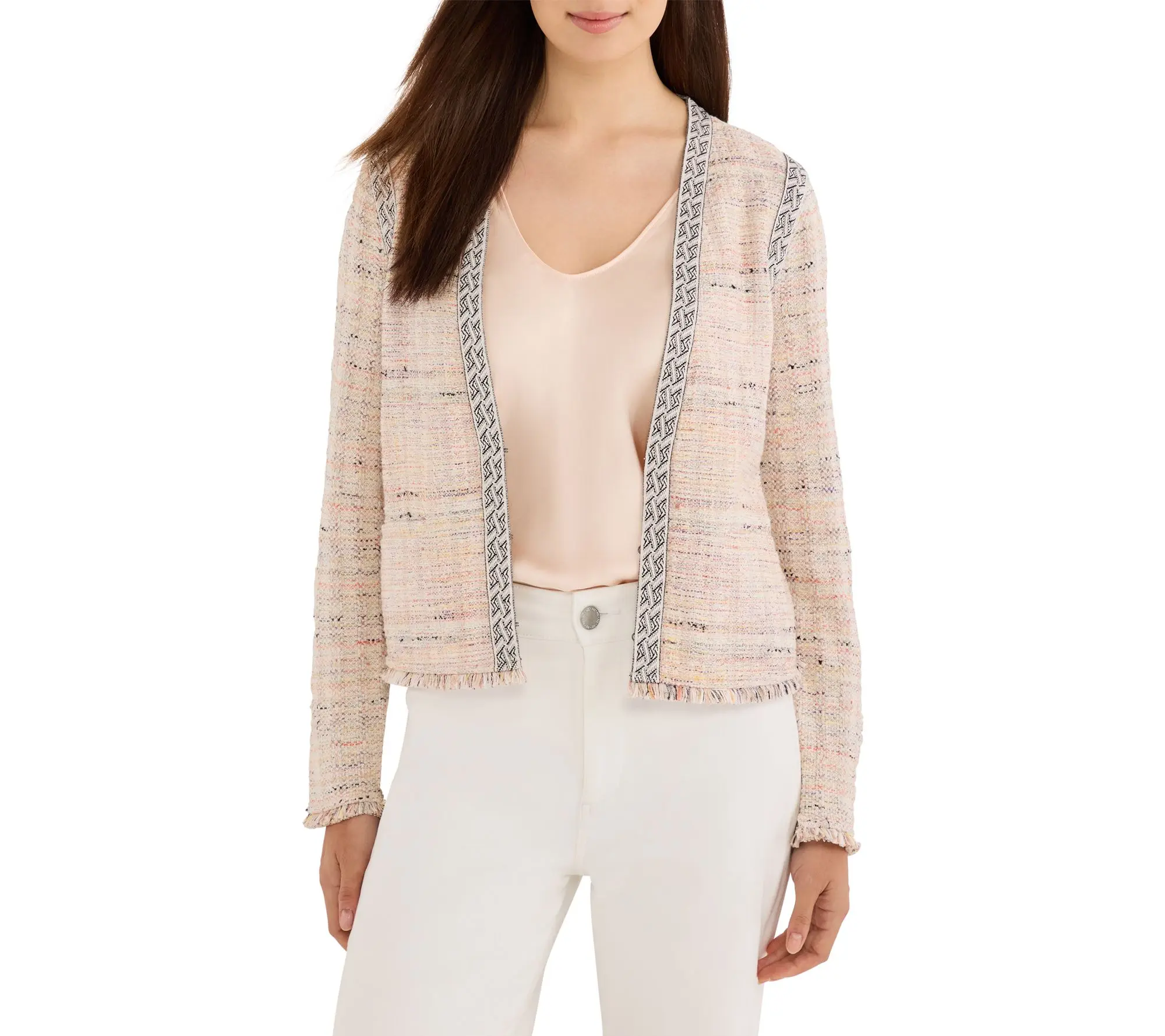 NIC+ZOE Contrast Trim Knit Jacket