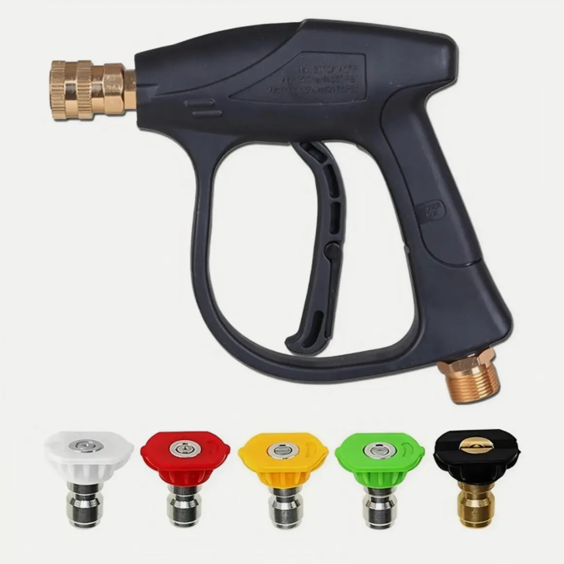 1/4" High Pressure Washer Gun, 4000 PSI Power Tool with Short Wand, Foam Spray Nozzle Tip for Car Washing