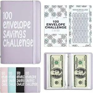 100 Days Money Saving Challenge Coin Envelope Budgetstorage Book, Money Saving Binder, Easy and Fun Way to Save $10,000 or $5,050, Saving Challenge Book with Family, Friends