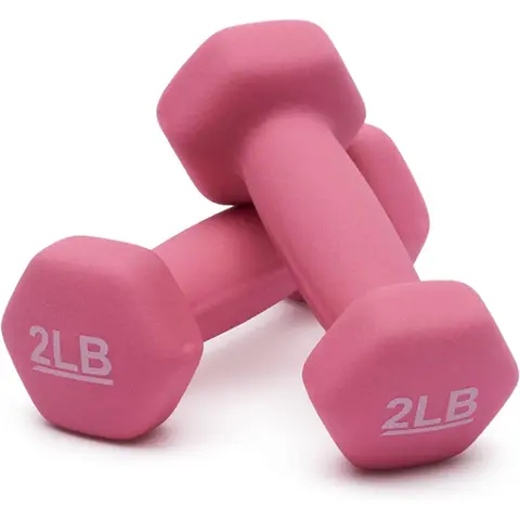 Neoprene Dumbbell Set of 2 - 5LB Anti-Slip Hexagon Hand Weights for Home Gym Fitness Training Anti-Roll Workout Equipment