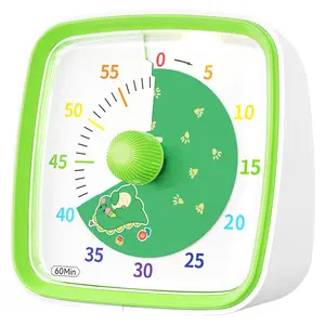 Yunbaoit Kids Visual Timer with Night Light, 60 Minute Countdown Clock, Silent Rainbow Pattern, Ideal for Home Kitchen Office Use, Kitchen Egg Timer