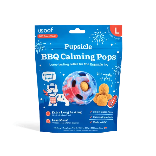 WOOF Refill BBQ Pops & Summer Pupsicle Favorite Distraction Grain-Free Smokey Beef Flavor Lickable Dog Treats