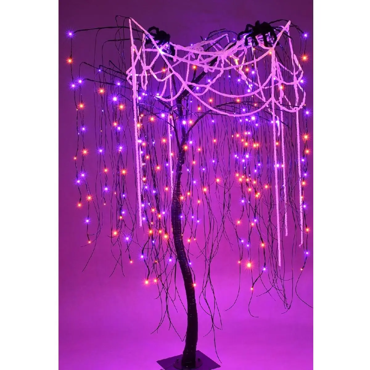 7 ft. LED Halloween Willow Christmas Trees, Purple & Orange