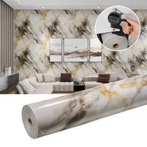 Marble Tile Wallpaper Stickers, Self-Adhesive Waterproof Wall Panels for Kitchen & Bathroom, Easy Home Installation, Bedroom Living Room Decor